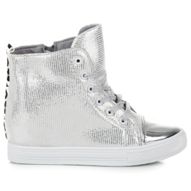 Silver wedge sneakers grå