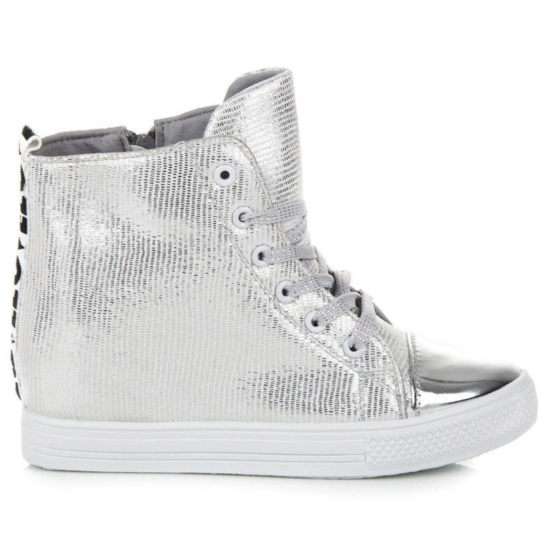 Silver wedge sneakers grå