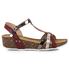 Vinceza Vinröda sandaler