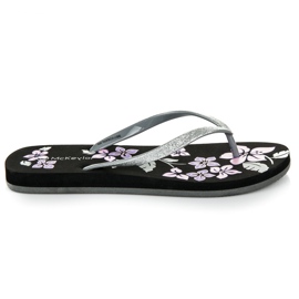 Mckeylor Flipflops med blommor svart
