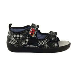 American Club Sandaler i innersula i amerikanskt läder vit svart