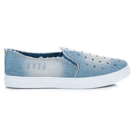 Bella Paris Slip on jeansskor blå