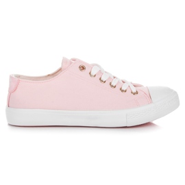 Rosa och vita sneakers