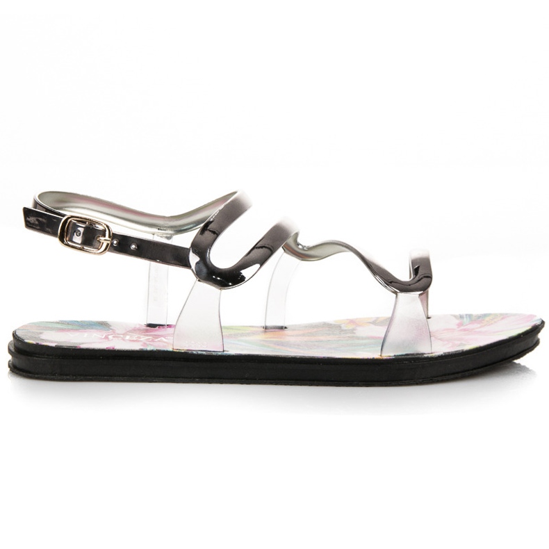 Vinceza Sandaler fästs med ett spänne grå