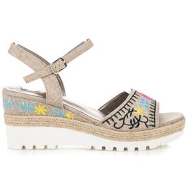 Kylie Broderade espadrillesandaler brun