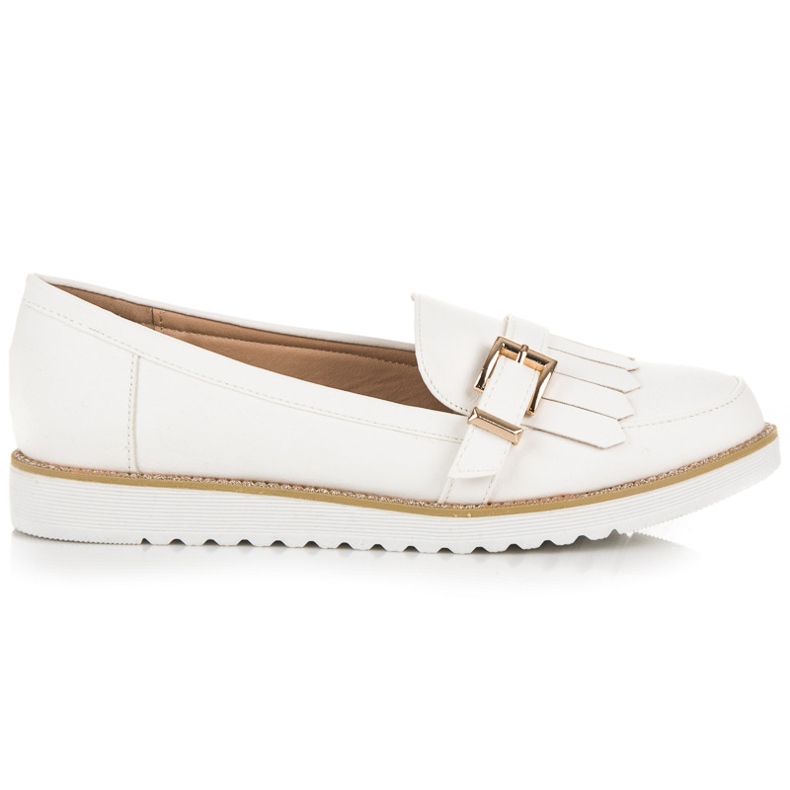 Vices Loafers med dekorativt spänne vit