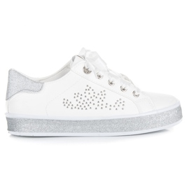 Glitter Sneakers Med Ett Band vit