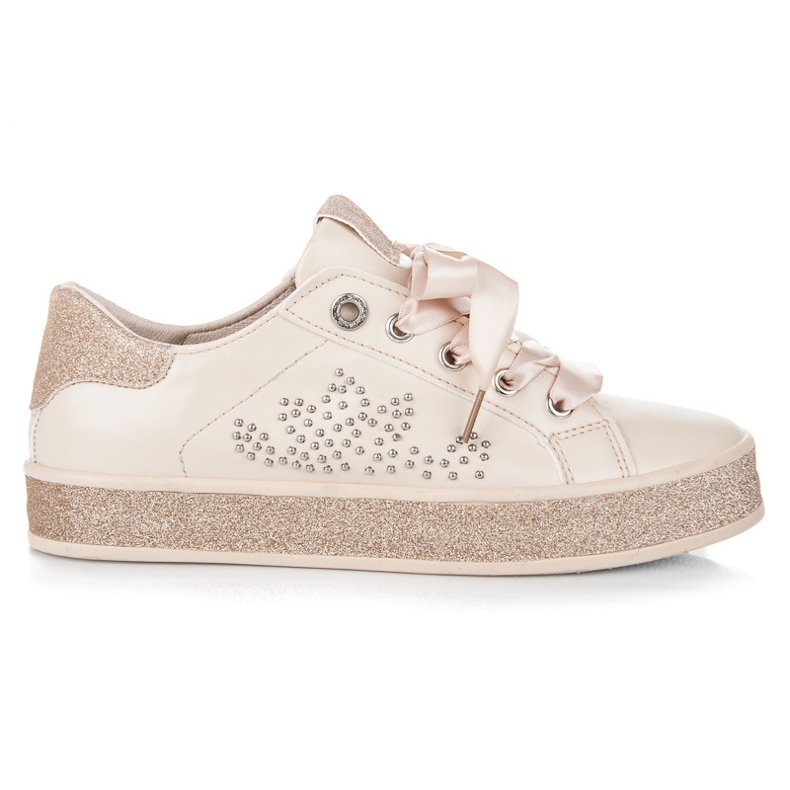 Glitter Sneakers Med Ett Band brun