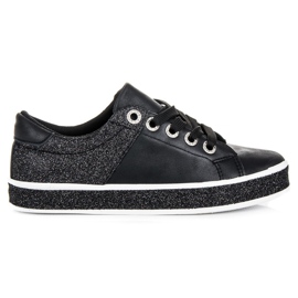 Seastar Svarta sneakers med bindning