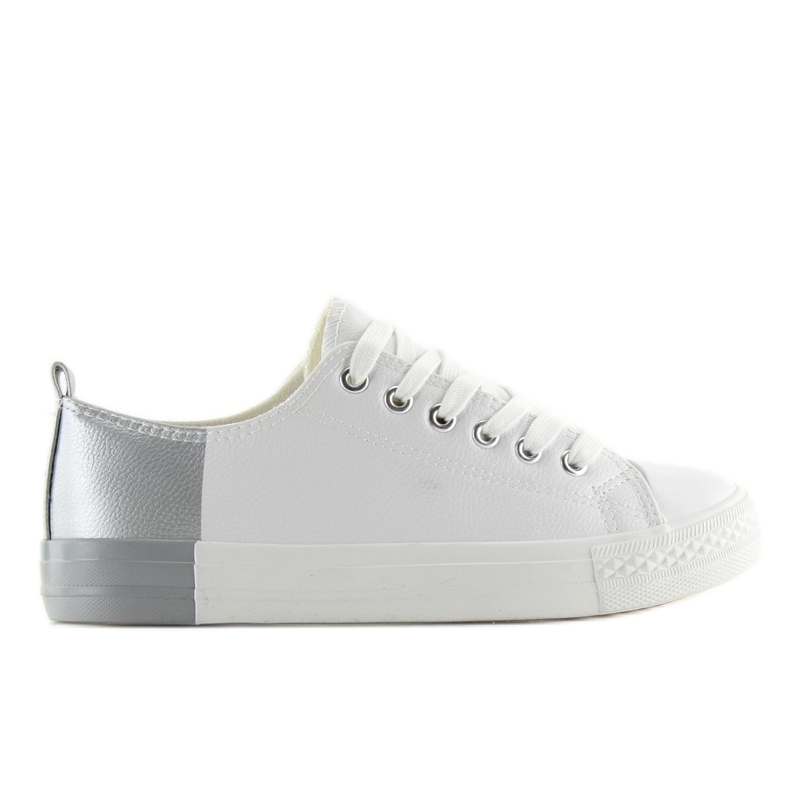 Tvåfärgade vita sneakers BK378 Vit / Silver