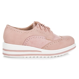 Vices Snörstövlar i mocka rosa