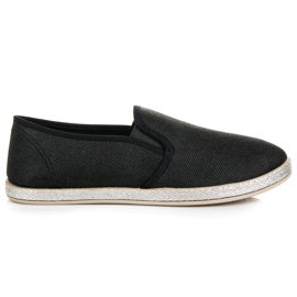 Muto Svart slip on espadrillos