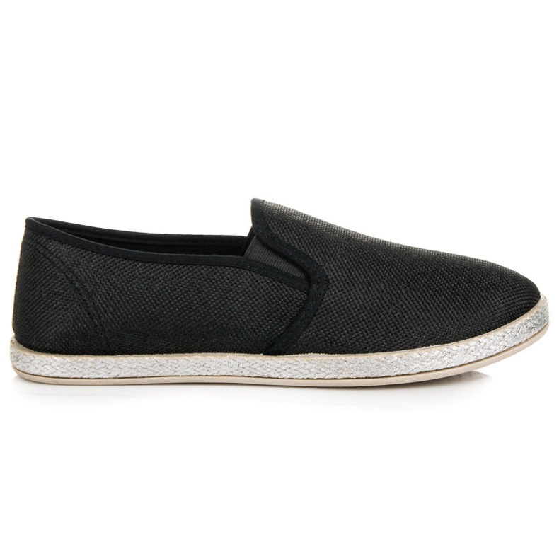 Muto Svart slip on espadrillos