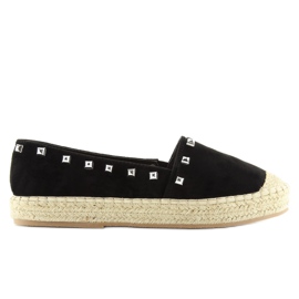 Svarta espadrillor för kvinnor 99-17 svarta