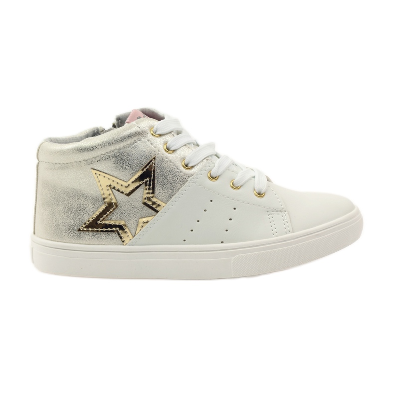 American Club Atletiska amerikanska ankelboots med lädersula gul vit