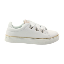 American Club Sneakers satin amerikansk 17508 skosnören ['vit', 'guld'] vit