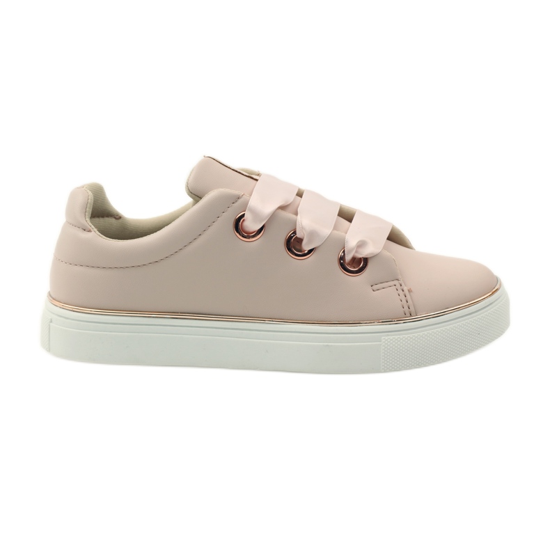 American Club Sneakers satin amerikansk 17508 skosnören rosa
