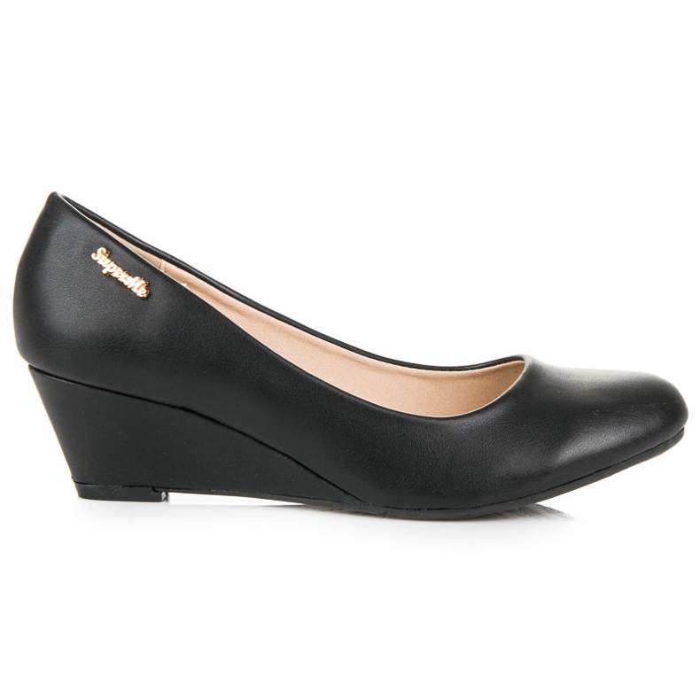 Super Me Svarta wedge pumps