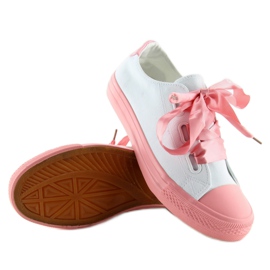Sneakers med band vita och rosa Dc11