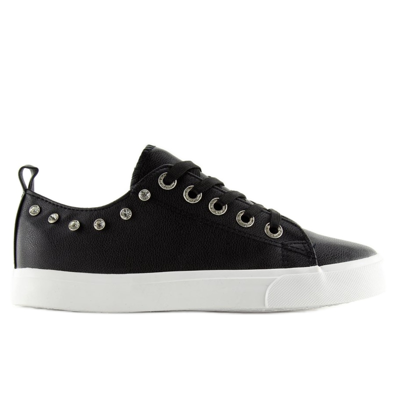 Svarta BL122p Svarta sneakers med cubic zirconia