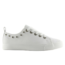 Vita sneakers med cubic zirconia BL122p Vit