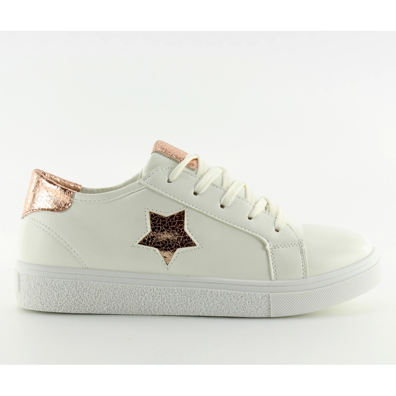 Vita damsneakers 343-Y guld