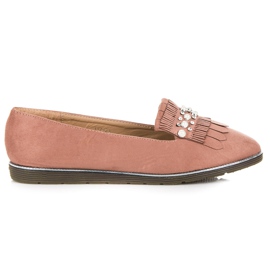 Loafers med en prydnad rosa