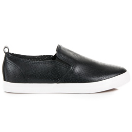 Bestelle Svarta genombrutna slipons