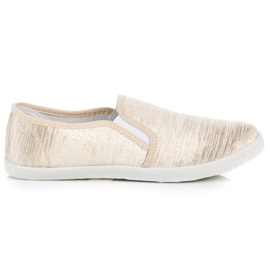 Slip on sneakers med guldtråd