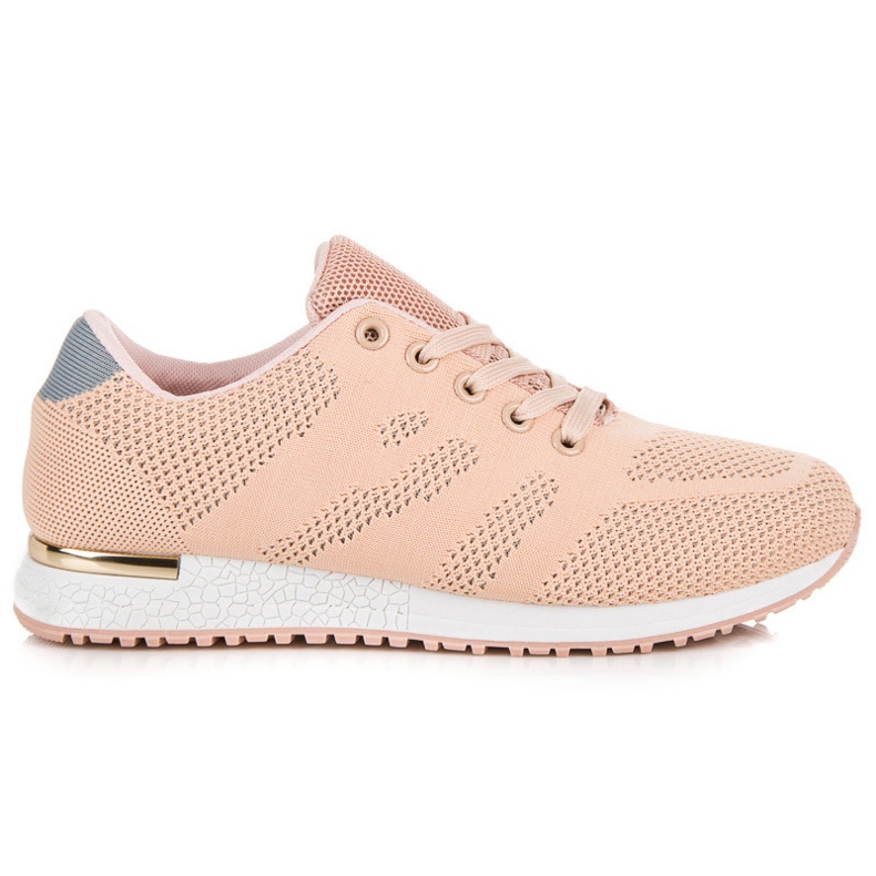Textil knutna sneakers rosa