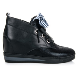 Vinceza Svarta Sneakers Med Band