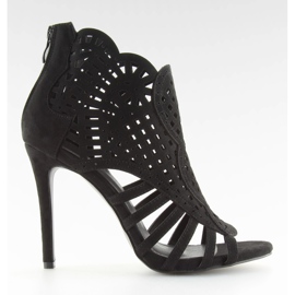 Svarta stövlar med öppen tå med öppen tå M286 Svart