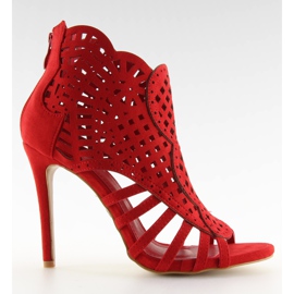 Öppen tå röd öppen tå boots M286 Röd