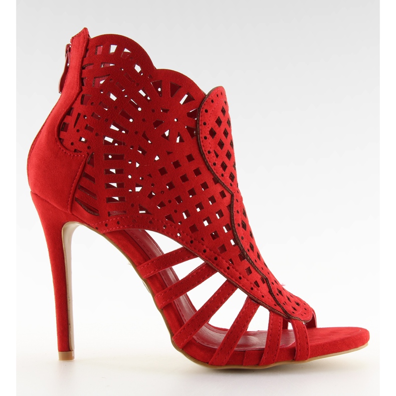 Öppen tå röd öppen tå boots M286 Röd