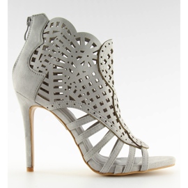 Grå stövlar med öppen tå öppen tå M286 grå