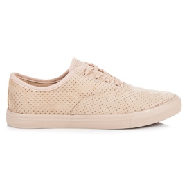 Genombrutna sneakers i mocka brun