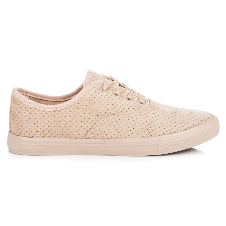 Genombrutna sneakers i mocka brun
