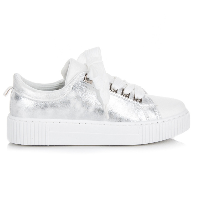 Sport Plattformssneakers med bindning vit