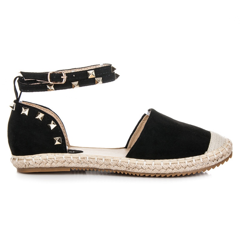 Queen Vivi Espadrillos platta sandaler svart