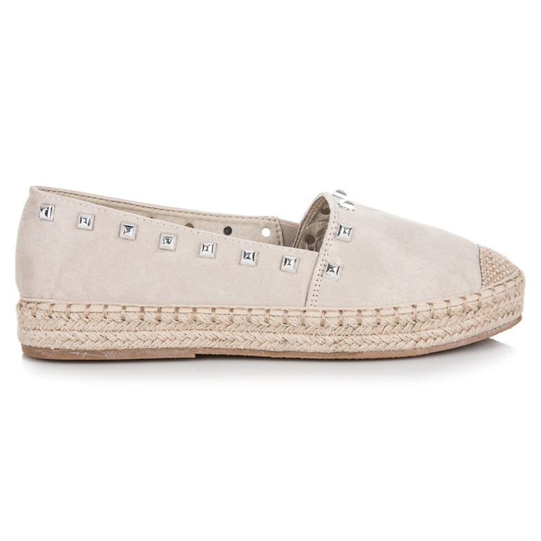 Nio Nio Beige espadrillor med nitar