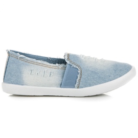 Bella Paris Slip on denim sneakers blå