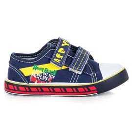 Hasby Pojksneakers med kardborreband blå