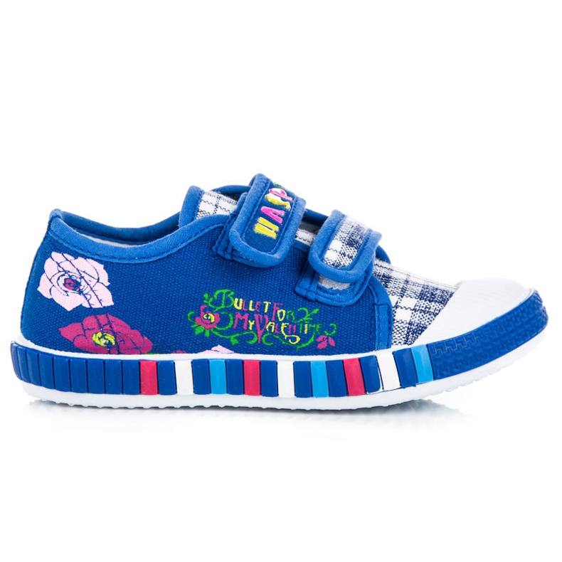 Hasby Tjejer rutiga sneakers blå