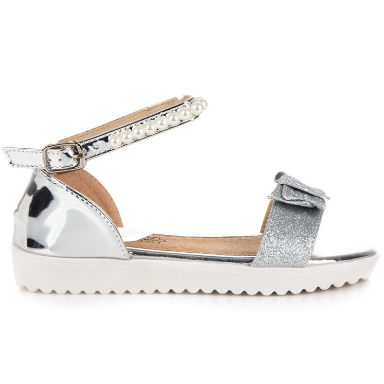 Vinceza Silver sandaler för ett spänne grå