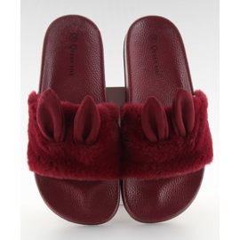 Tofflor Med Päls Och Skador 58-2 Ii-Gat röd