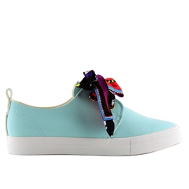 Sneakers snörda med ett band blått XL09P L.BLUE