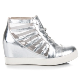 Kylie Silver Wedge Sneakers grå