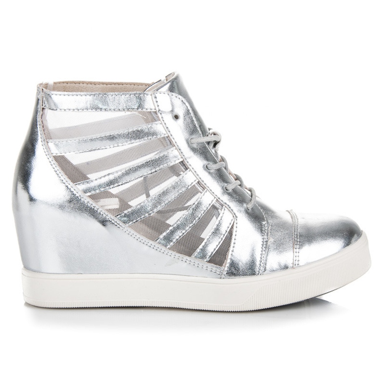 Kylie Silver Wedge Sneakers grå