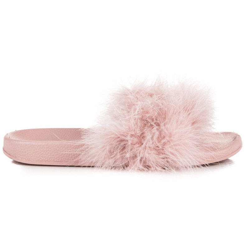 Tofflor med päls brun