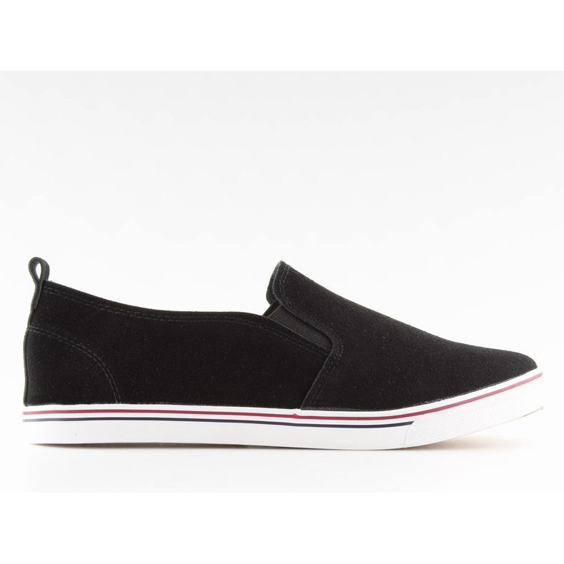 Svarta XL07P Svarta slipony sneakers